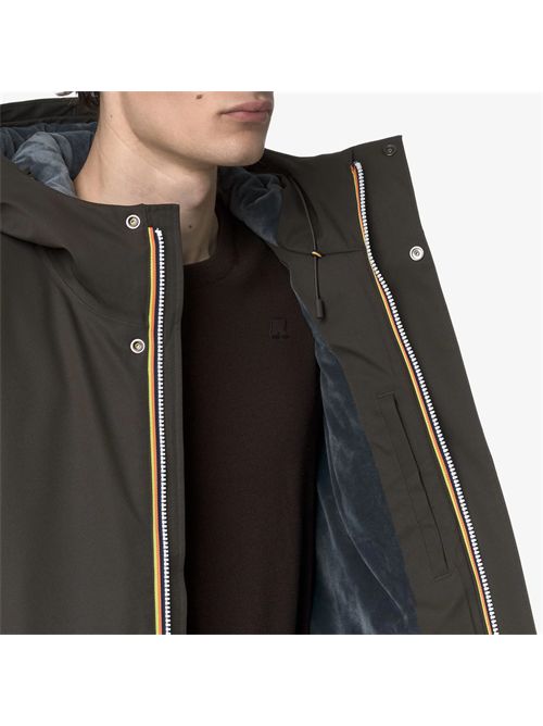 Giacca Jacko twill marmotta uomo colore black olive K-WAY | JACKO TWILL MARMOTTAB2V